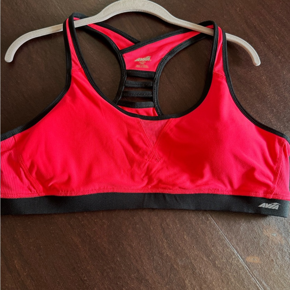 Avia Women's Bright Hot Pink Sports Bra with Black Trim